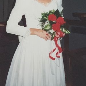 Wedding dress - white velvet | tea length